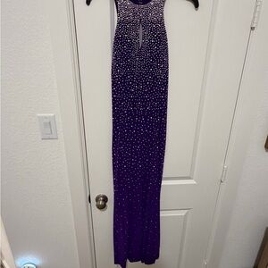 Glamorous Purple Beaded Prom Dress